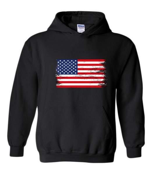 USA Flag Hoodies - Black XXL image