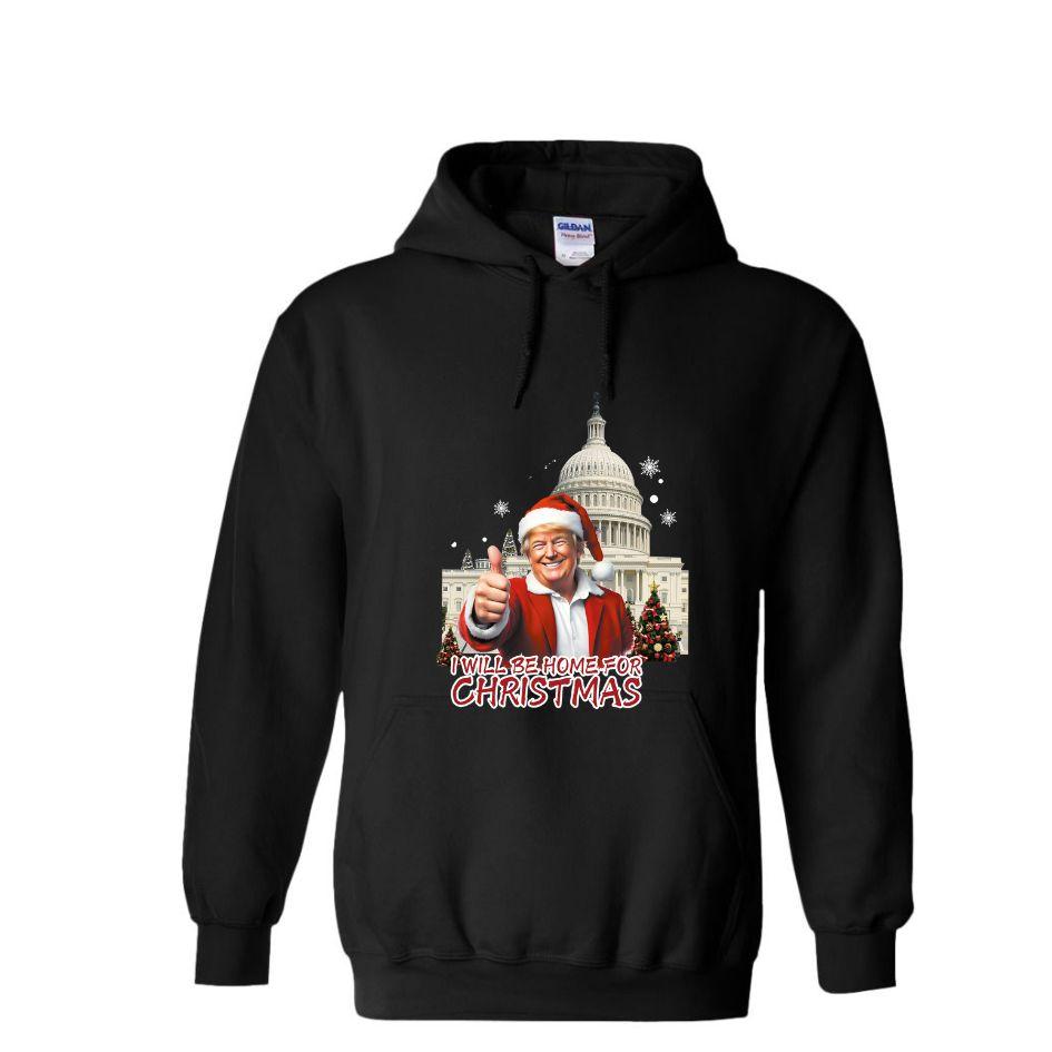 Trump "I Will Be Home For Christmas" Hoodies - Black M/L/XL image