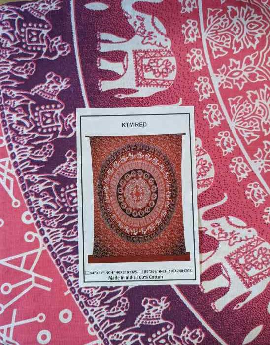 Red Elephant Pattern Tapestries image