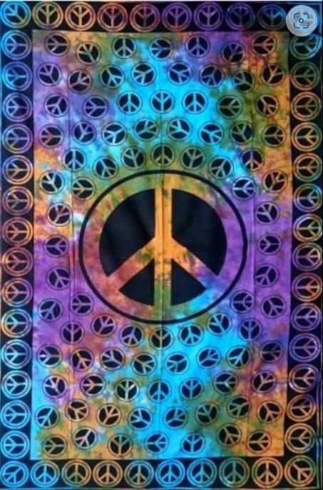 Tie Dye Peace Sign Tapestries image
