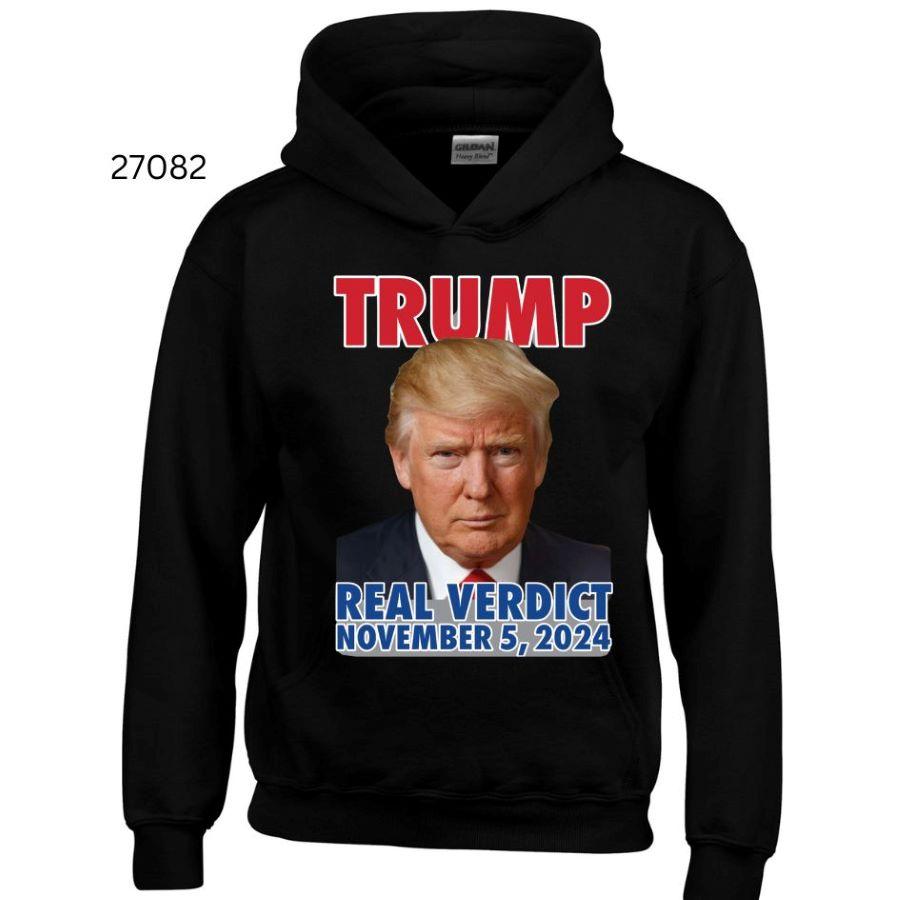 "Trump - Real Verdict November 5, 2024" Black Hoodies image