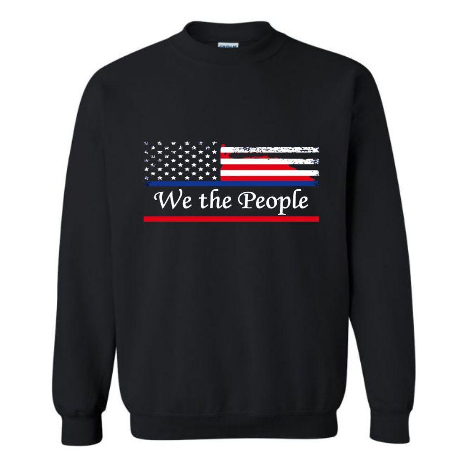 "We The People" USA Flag Sweatshirts - Black M/L/XL image