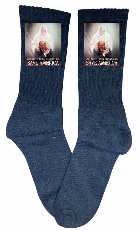 Trump " You Have Been Chosen To SAVE AMERICA" Black Socks image