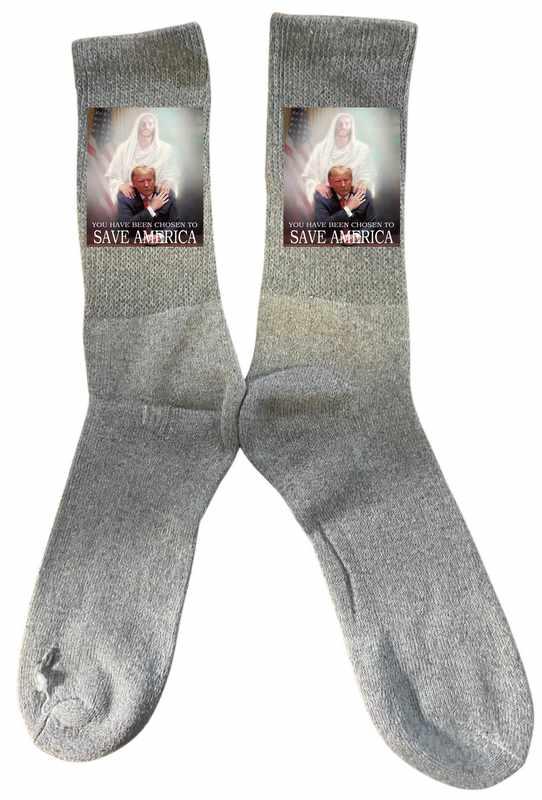 Trump " You Have Been Chosen To SAVE AMERICA" Gray Color Socks image