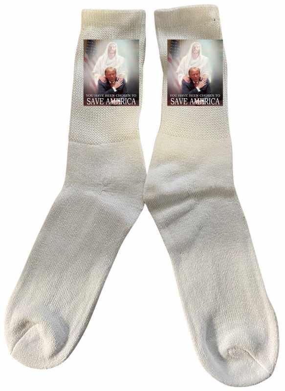 Trump " You Have Been Chosen To SAVE AMERICA" White Color Socks image