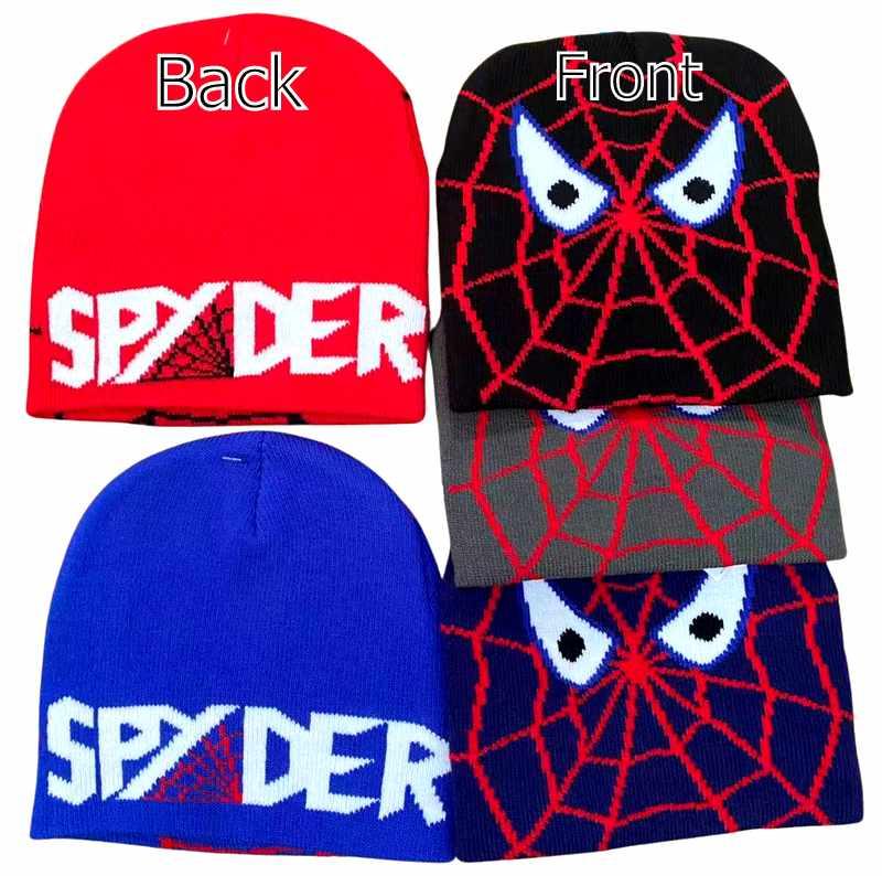 Spider Theme Kids Knitted Winter Beanies - Assorted image