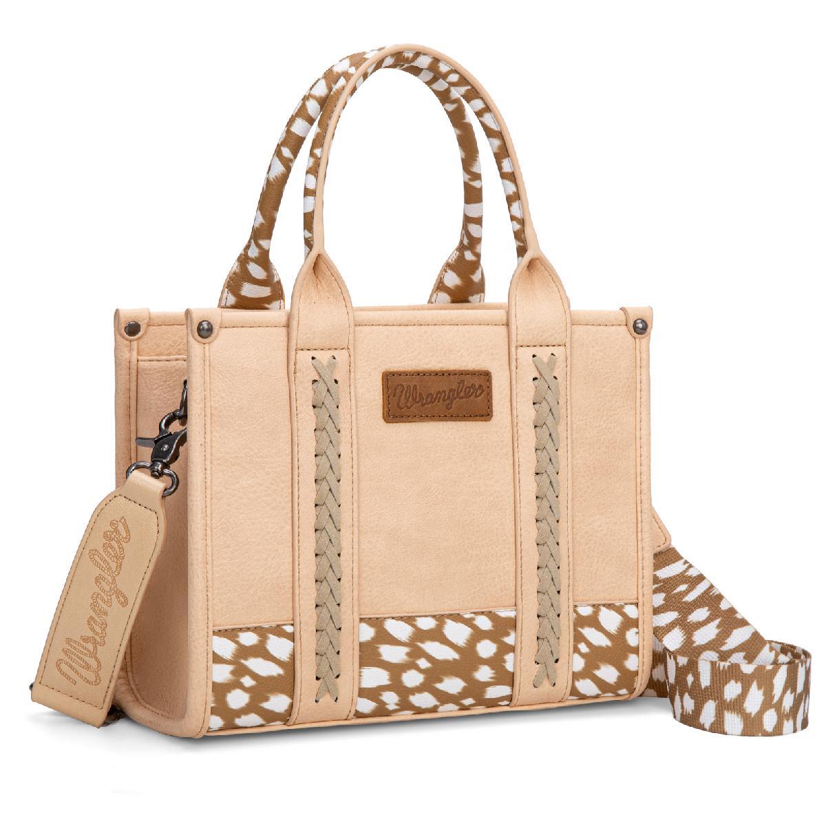 Wrangler Deer Print Concealed Carry Tote & Crossbody - Tan image