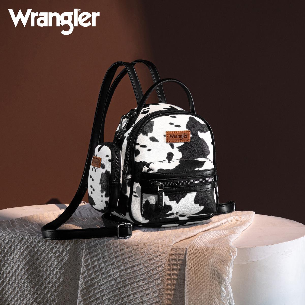 Wrangler Cow Print Mini Backpack With Coin Pouch - Black image