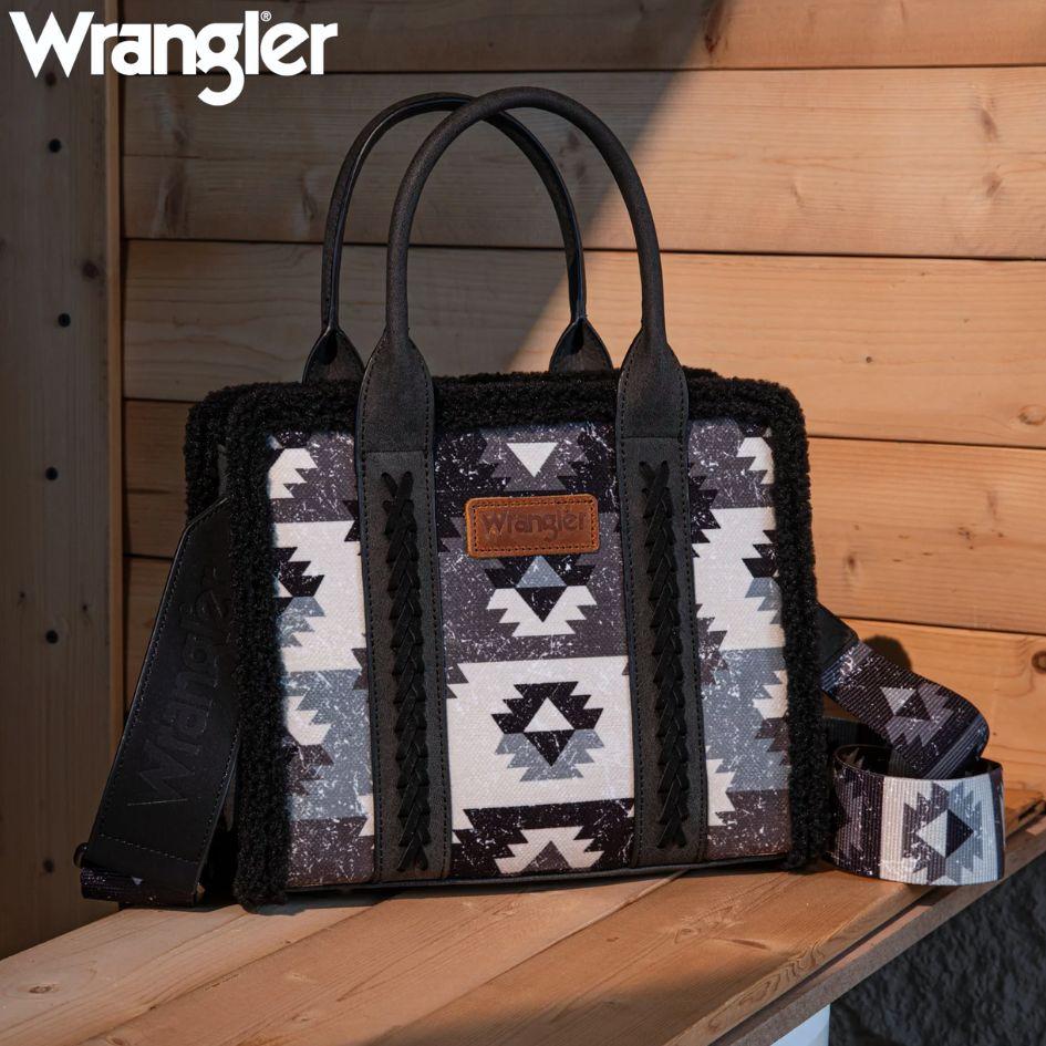 Wrangler Sherpa Southwestern Print Concealed Carry Tote/Crossbody - Black image