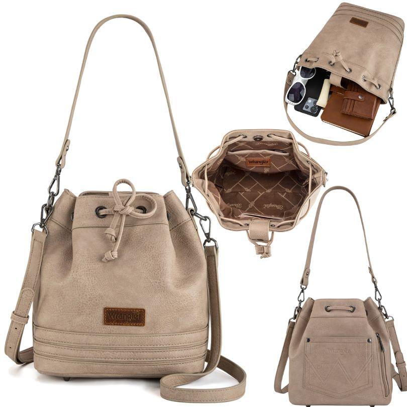 Wrangler Classic Drawstring Bag & Crossbody - Tan image