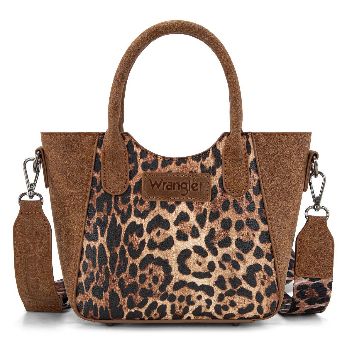 Wrangler Leopard Print Small Tote & Crossbody - Brown image