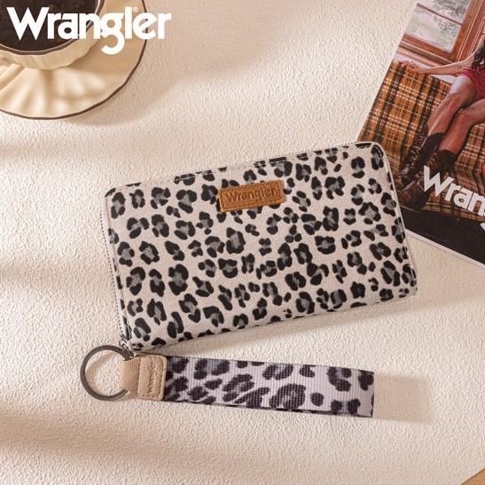 Wrangler Leopard Print Wallet/Wristlet - Beige image