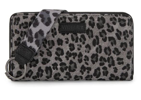 Wrangler Leopard Print Wallet/Wristlet - Black image