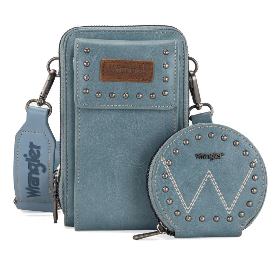 Wrangler Crossbody Phone Wallet With Coin Pouch - Jean Blue image