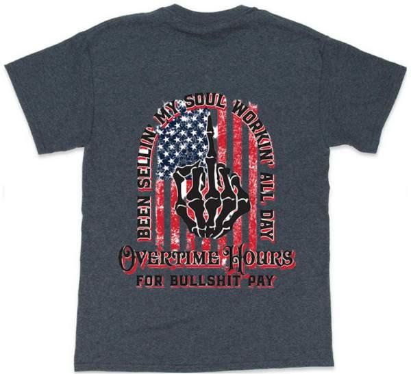 "Overtime Hours" Dark Heather T-Shirts - Dark Heather XXL image