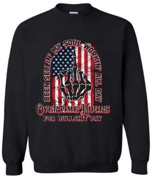 "Overtime Hours" Black Sweatshirts XXXL image