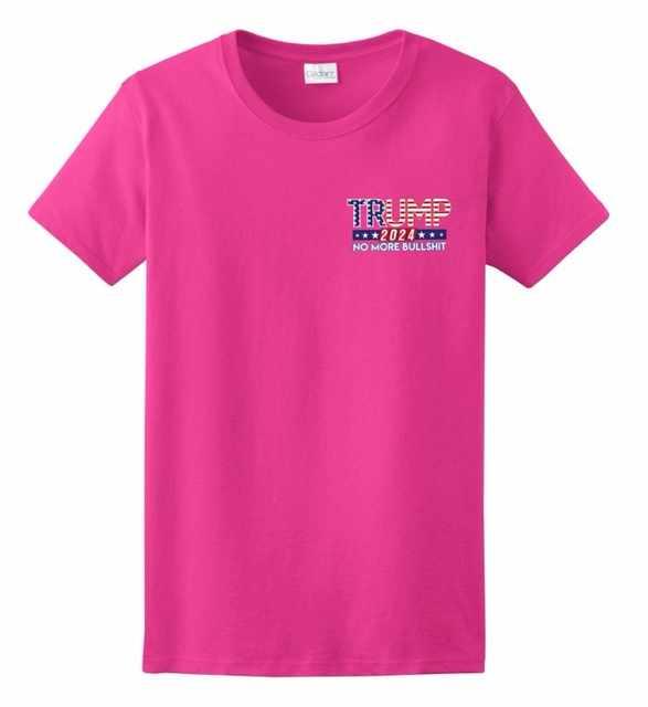 Trump 2024 "No More Bullshit" Small Logo T-Shirts - Pink XXL image
