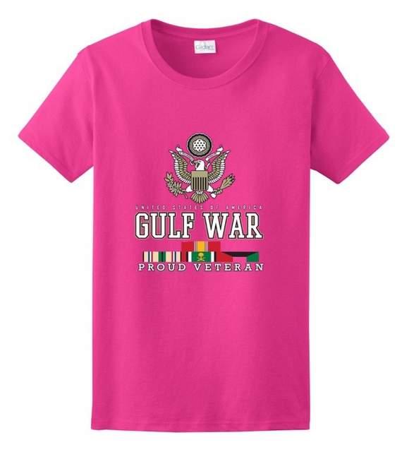 Gulf War "Proud Veteran" T-Shirts - Pink XXL image