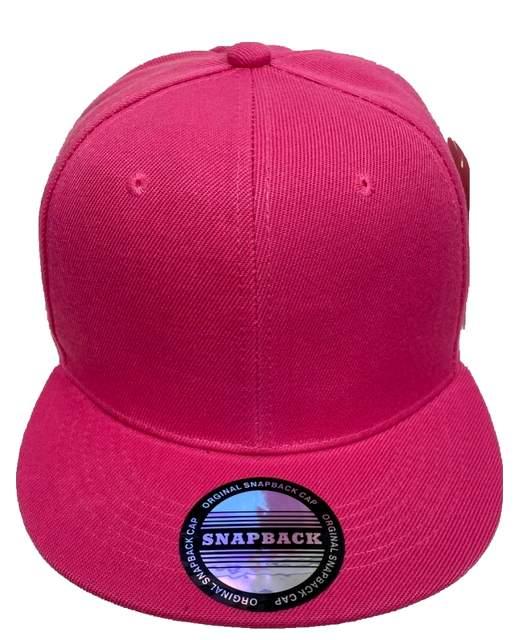 Hot Pink Solid Color Flat Bill Snapback Baseball Caps/Hats image