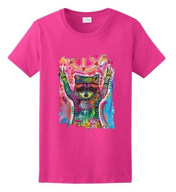 Cosmic Trash Panda T-Shirts - Pink M/L/XL image