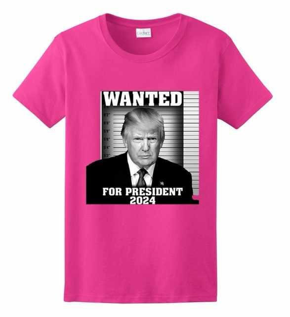 Trump "Wanted" 2024 Pink T-Shirts XXL image