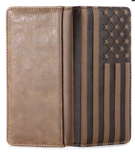 Patriotic Collection Men's Bifold Long PU Leather Wallet image
