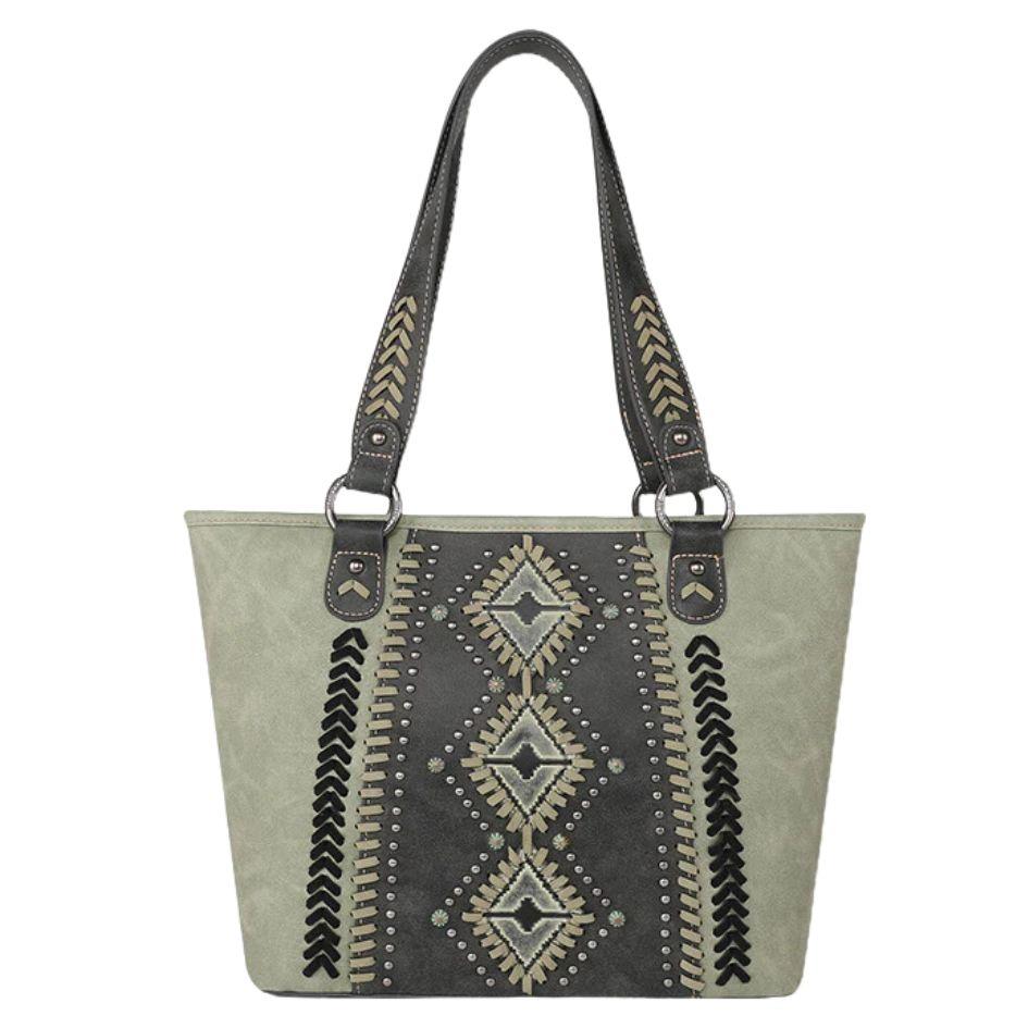 Montana West Aztec Collection Concealed Carry Tote - Green image