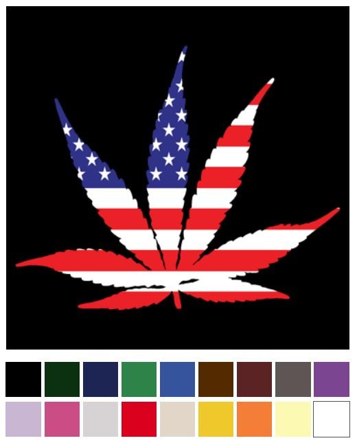 USA Flag Marijuana Leaf Transfers image