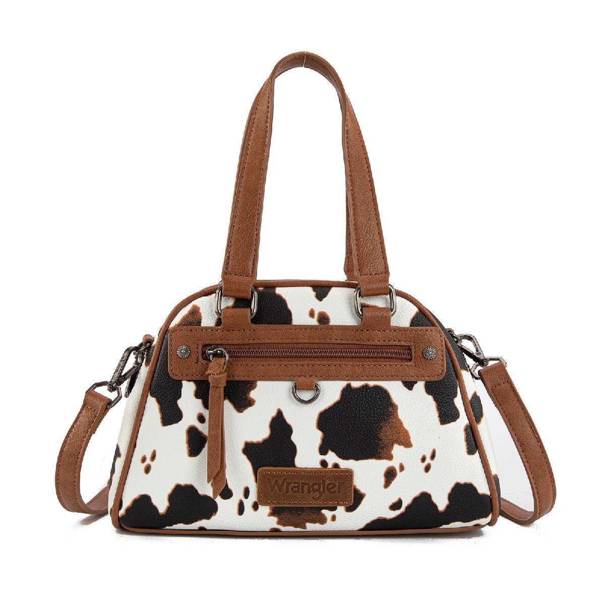 Wrangler Cow Print Print Satchel & Crossbody Bag - Brown image