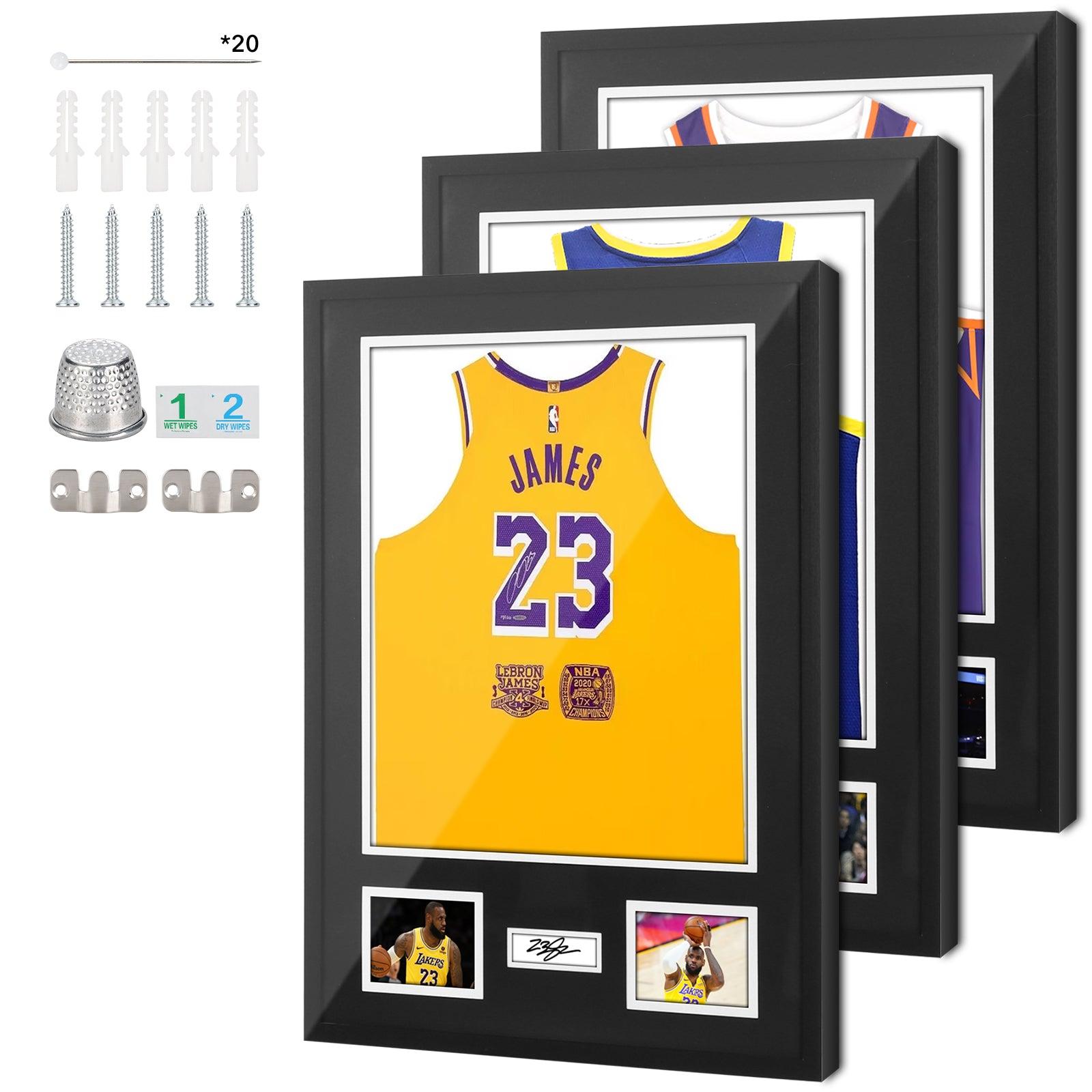 Nice C Jersey Frame Display Case with Photo Slots & Signature Protection, 98% UV - 3 pack image