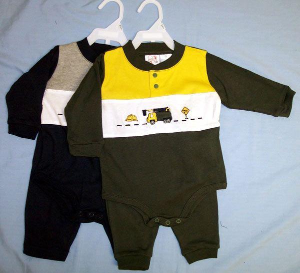 Boys 2Pc Creeper & Pants Sets. Sizes: New Born image