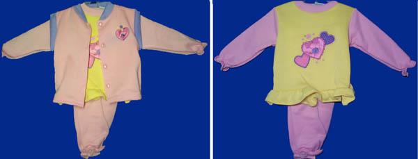 Girls 3Pc Jog Sets With Appliques - Sizes: Infant image