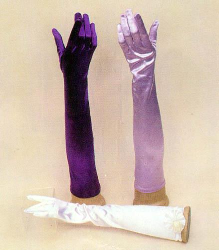 Satin Gloves In Color - For Women. Elbow Length. ( # 701-8BL) image