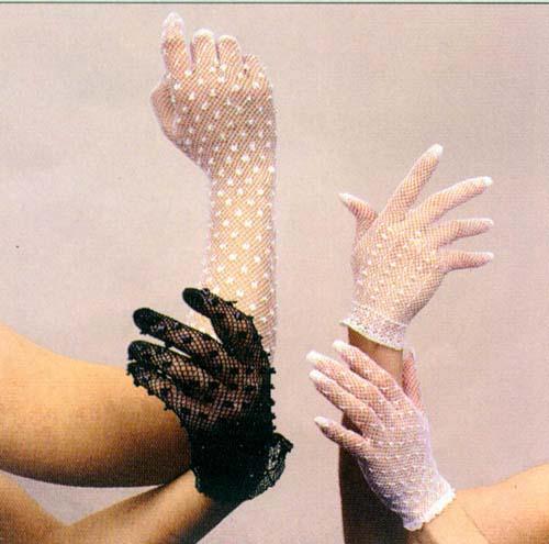 Nylon Sequined Crochet Gloves - For Women (# 04-BS) image