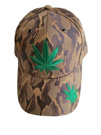 Marijuana Weed Embroidered Baseball Caps - Camo Color image