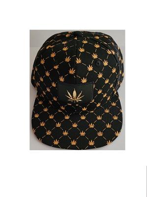 Premium Marijuana Snap Back Baseball Caps - Metal Gold Leaf image