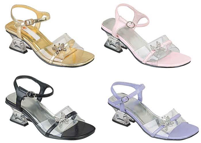 Girls Dress Shoes With Rhinestones Butterfly - White Color image