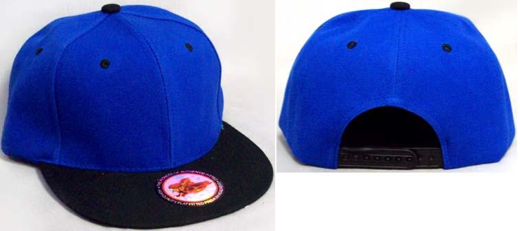 Snap Back Baseball Caps - Royal Blue & Black Combo image