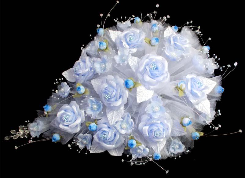 Large Bridal - Quinceanera - Sweet 15 Bouquet - Baby Blue image