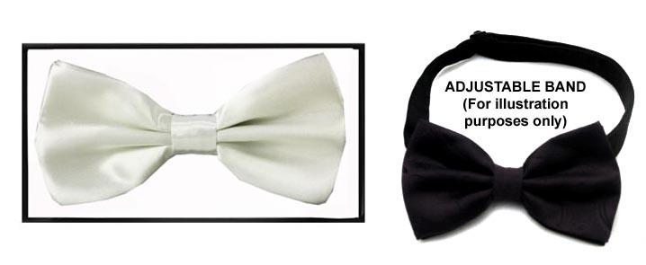 Formal Wear Adult Bow Ties In Solid Color - White image