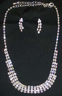 Fine Rhinestones - 3Pc Necklace & Earrings Sets ( # KYLN-2354) image