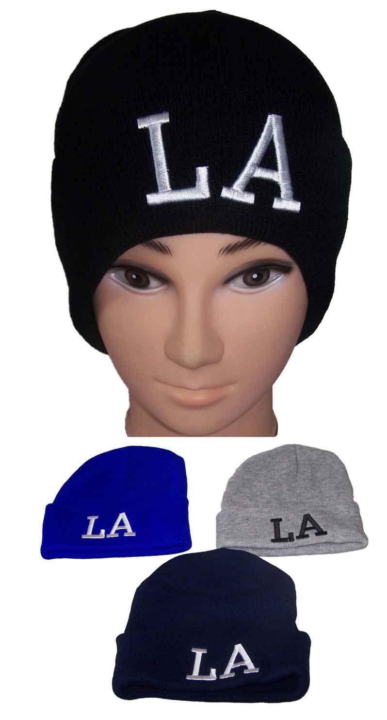 LA Beanies Winter Caps Knits Embroidered For Adults image