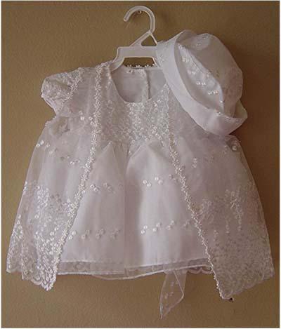 3Pc Baptism Dresses Sets With Bonnet & Cape (12-18 Mos) image