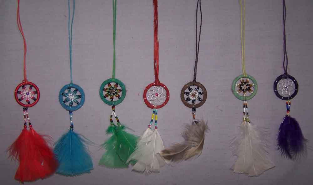 Authentic Indian Hand Made Dream Catcher Necklaces - 1.25" image