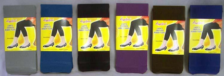 "Angelina" Womens/Teenagers Footless Ribbed Tights image