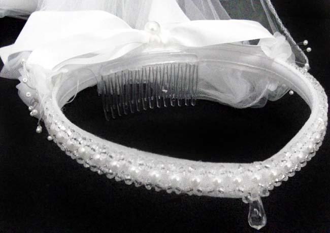 White Embellished Communion Veils (# JM07) image