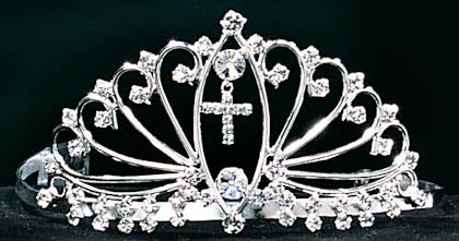 Rhinestones Tiara With Cross ( # PS99C) image