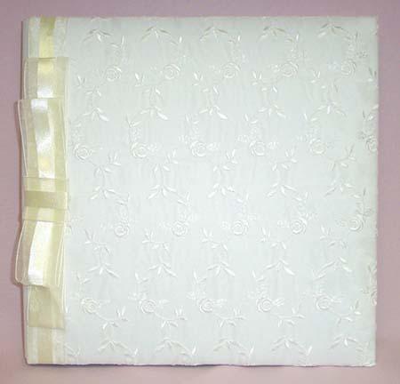 "Any Occasion I" White Embroidered Photo Album & Ribbon (Imp) image