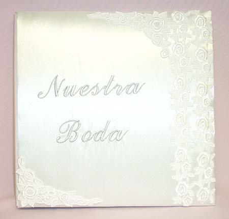 "Nuestra Boda" White Photo Albums With Lace (Imported) image