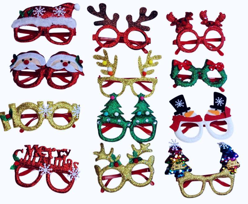 Christmas Novelty Glasses 12 Different Styles image